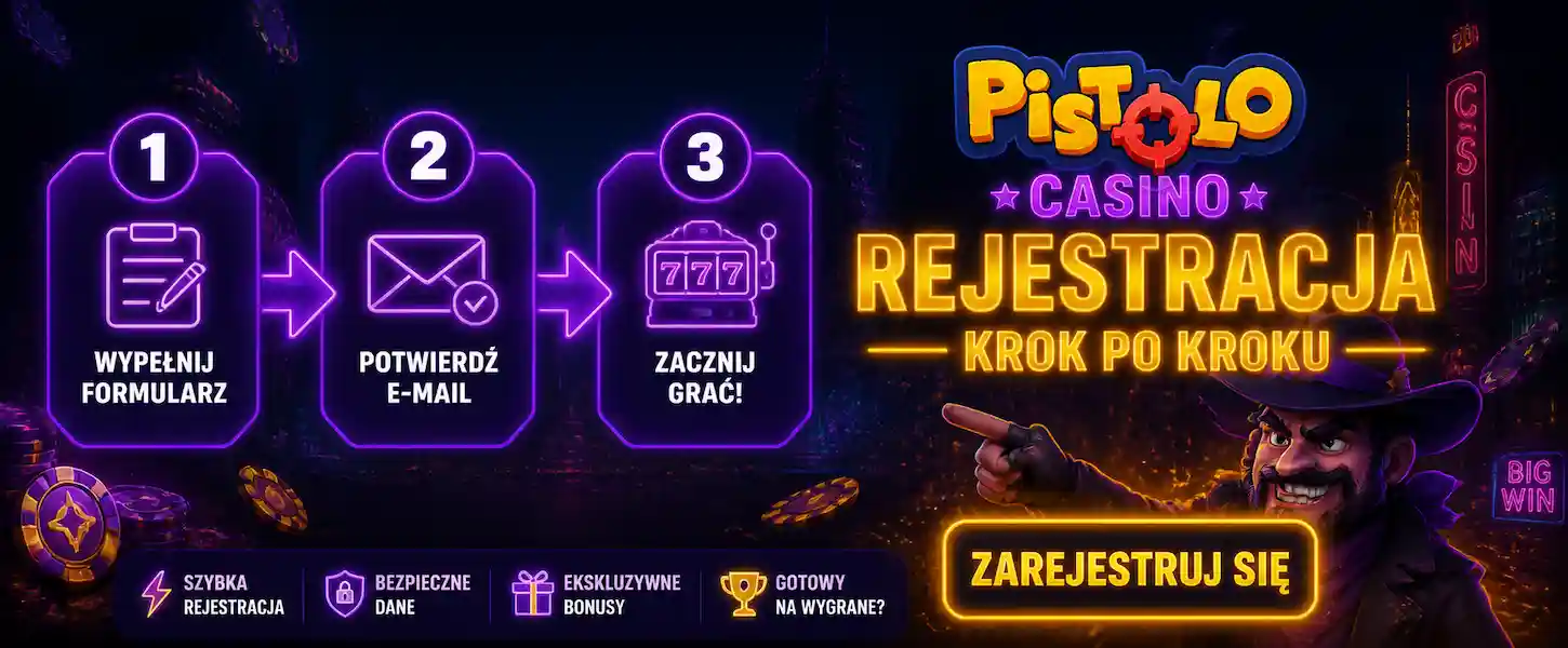 Rejestracja w Pistolo Casino krok po kroku – wypełnij formularz, potwierdź e-mail i zacznij grać w Polsce.
