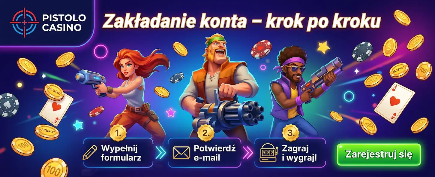 Zakładanie konta w Pistolo Casino krok po kroku – szybka rejestracja i dostęp do gier online.